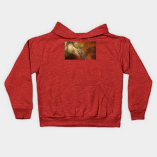 Deer in the autumn forest Kids Hoodie